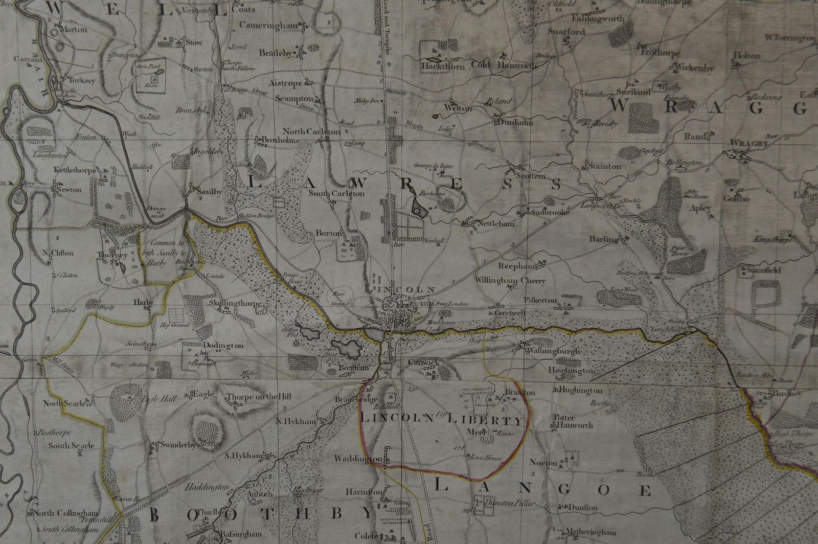 Large Scale Antique Scroll Map Of Lincolnshire, England, Dated 1778 photo buy