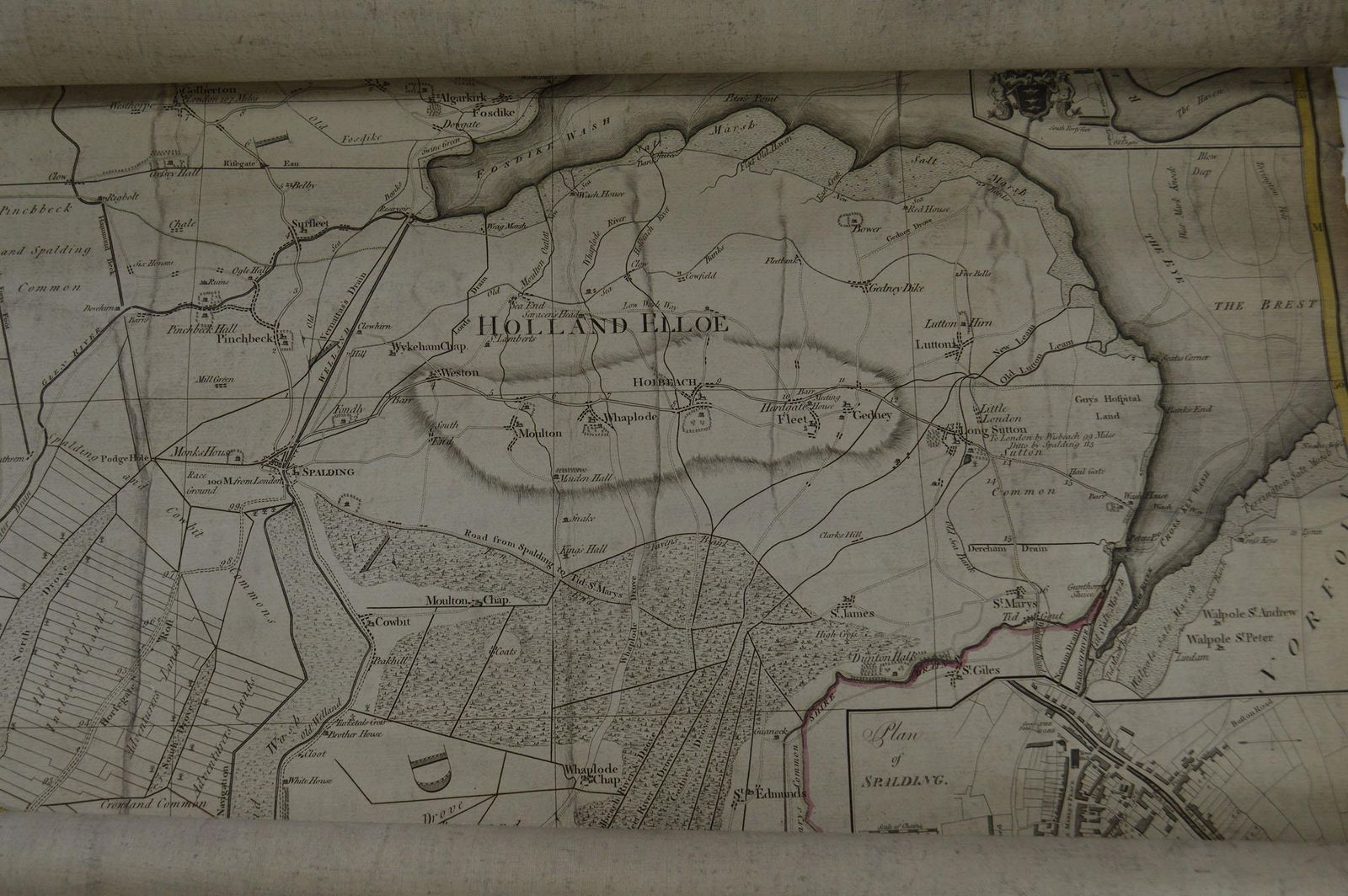 Art Large Scale Antique Scroll Map Of Lincolnshire, England, Dated 1778 photo