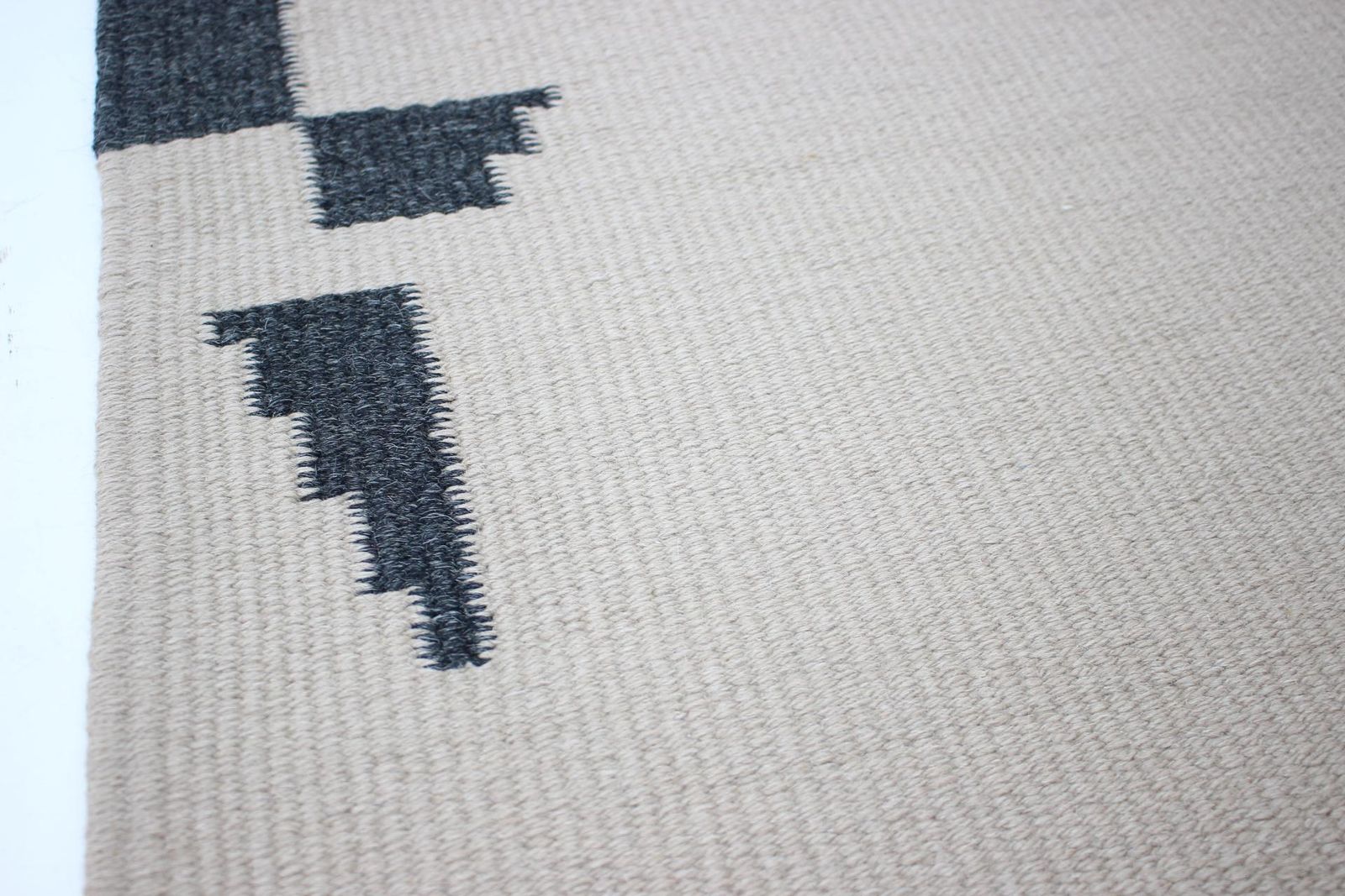 Long Geometric Abstract Wool Kilim Carpet/Rug In Style Of Antonin Kybal, 1950s photo for sale