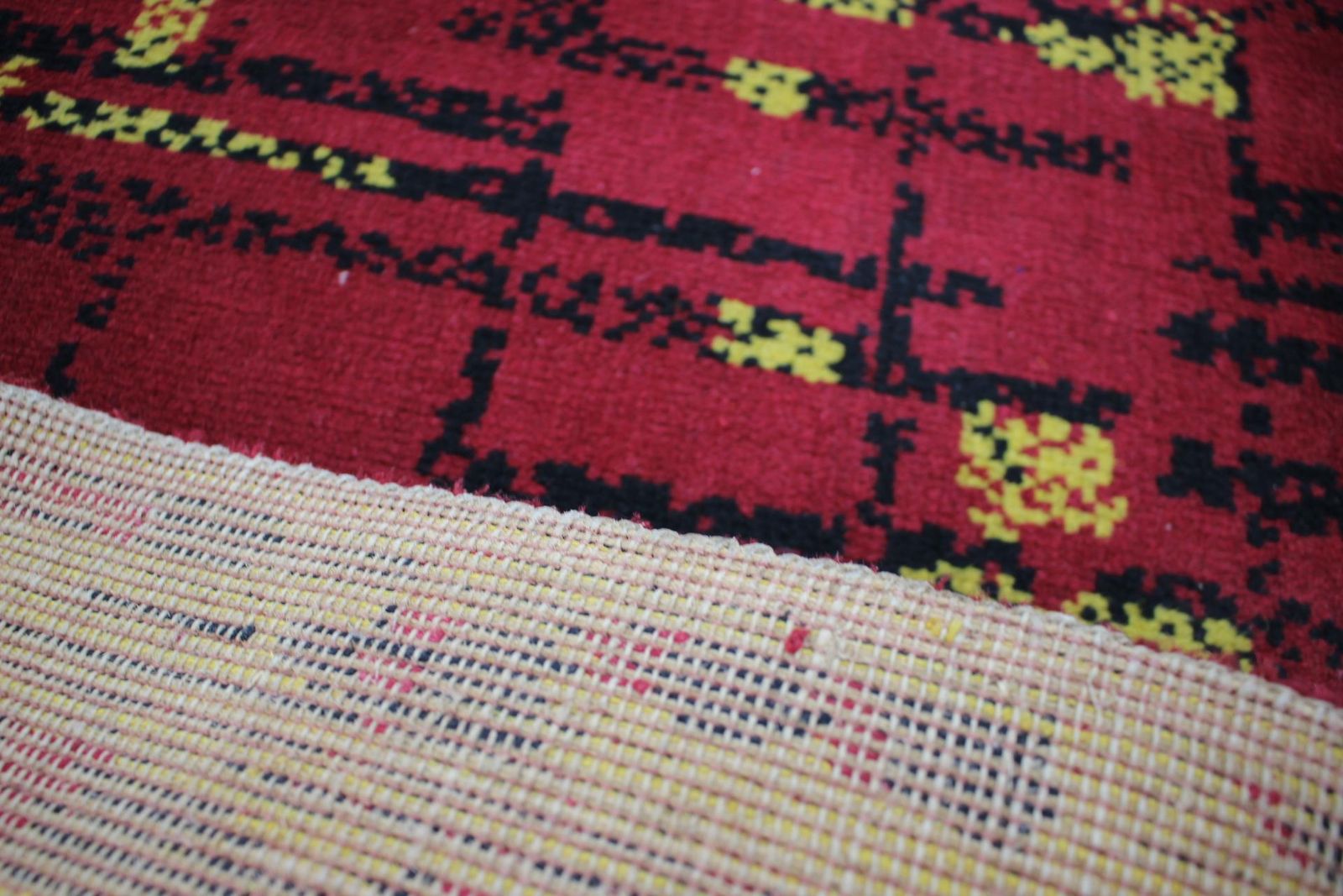 Small Geometric Abstract Wool Bouclé Carpet/Rug 1950s / Czechoslovakia photo 390.0