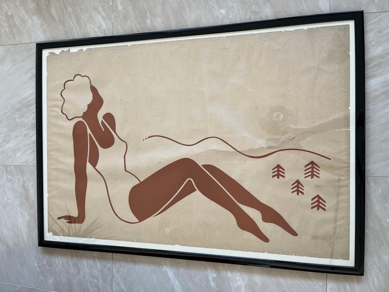 Oud Art Deco Reclameposter / Zonnecreme 1930 photo for sale