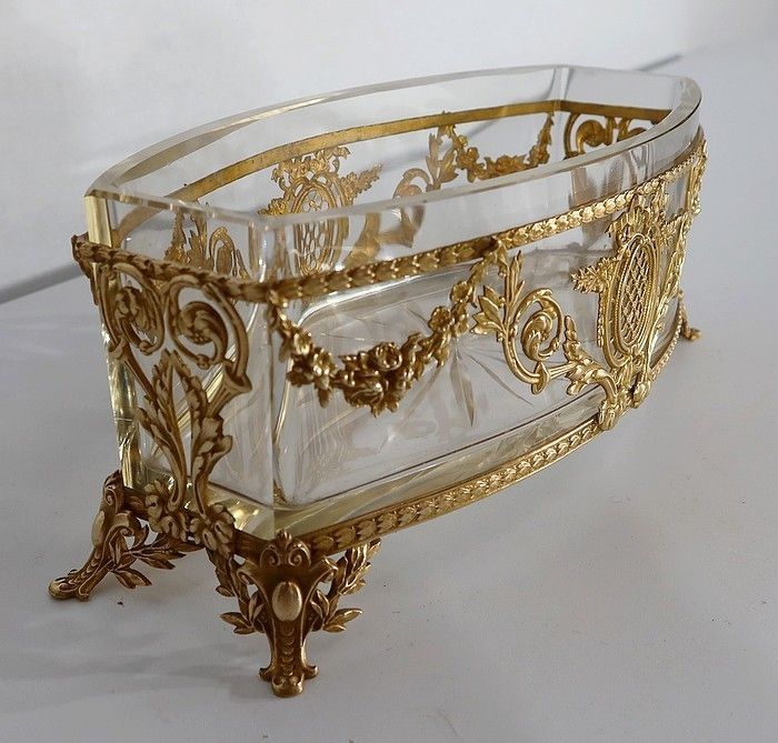Small Glass And Brass Planter Louis XVI Style 1900 photo furniture