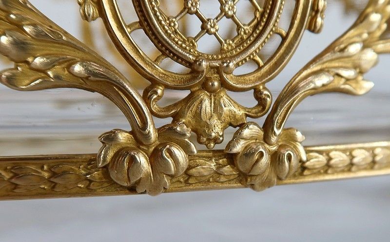 Small Glass And Brass Planter Louis XVI Style 1900 photo vintage