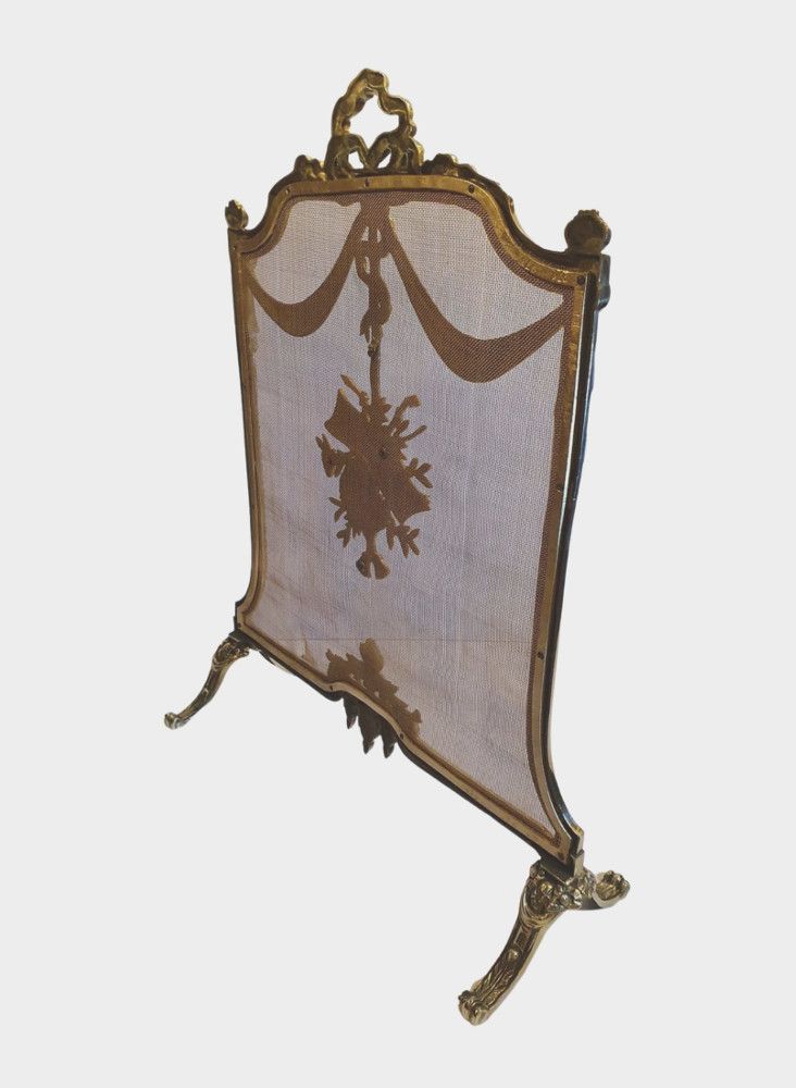 A Stunning 19th Century Fully Restored Polished Brass Fire Screen photo Home Fixtures