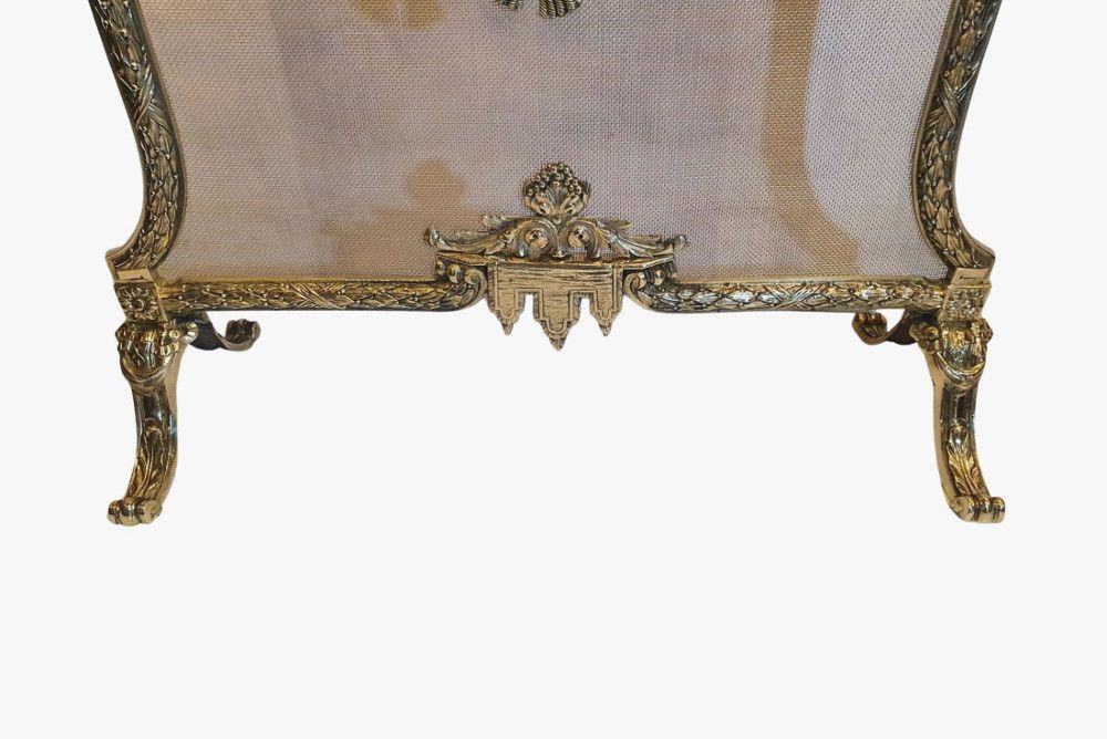 A Stunning 19th Century Fully Restored Polished Brass Fire Screen photo 1628.1981
