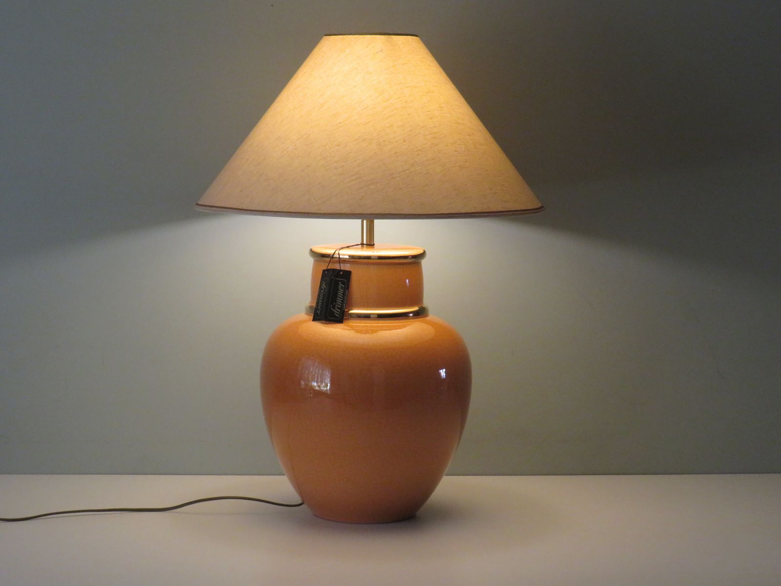 Large Mid Century Louis Drimmer Ceramic Table Lamp, France 1970 photo for sale