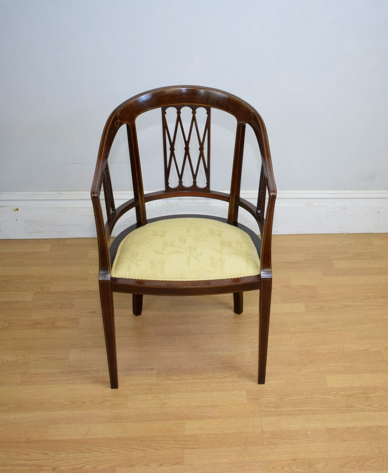 Edwardian Inlaid Tub Chair, 1900s photo for sale