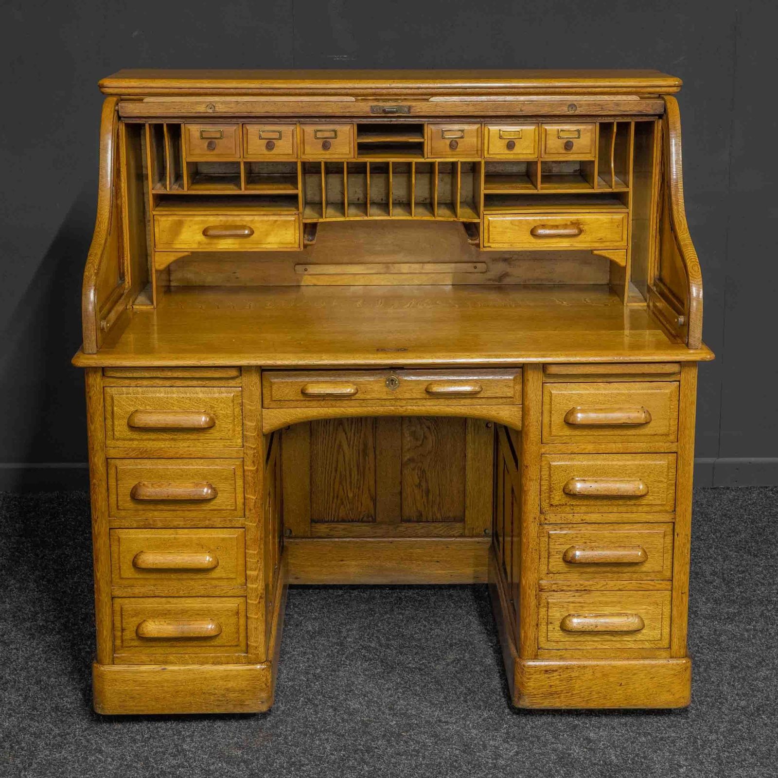 Edwardian Oak Roll Top Desk photo 4850.0