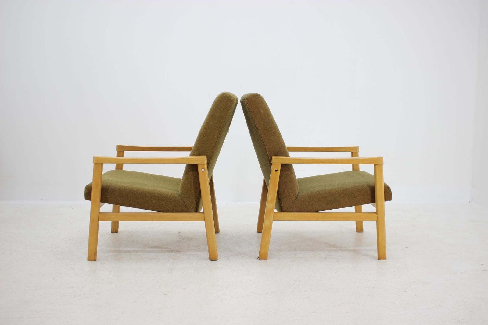 1960s Pair Of Beech Armchairs Czechoslovakia photo furniture