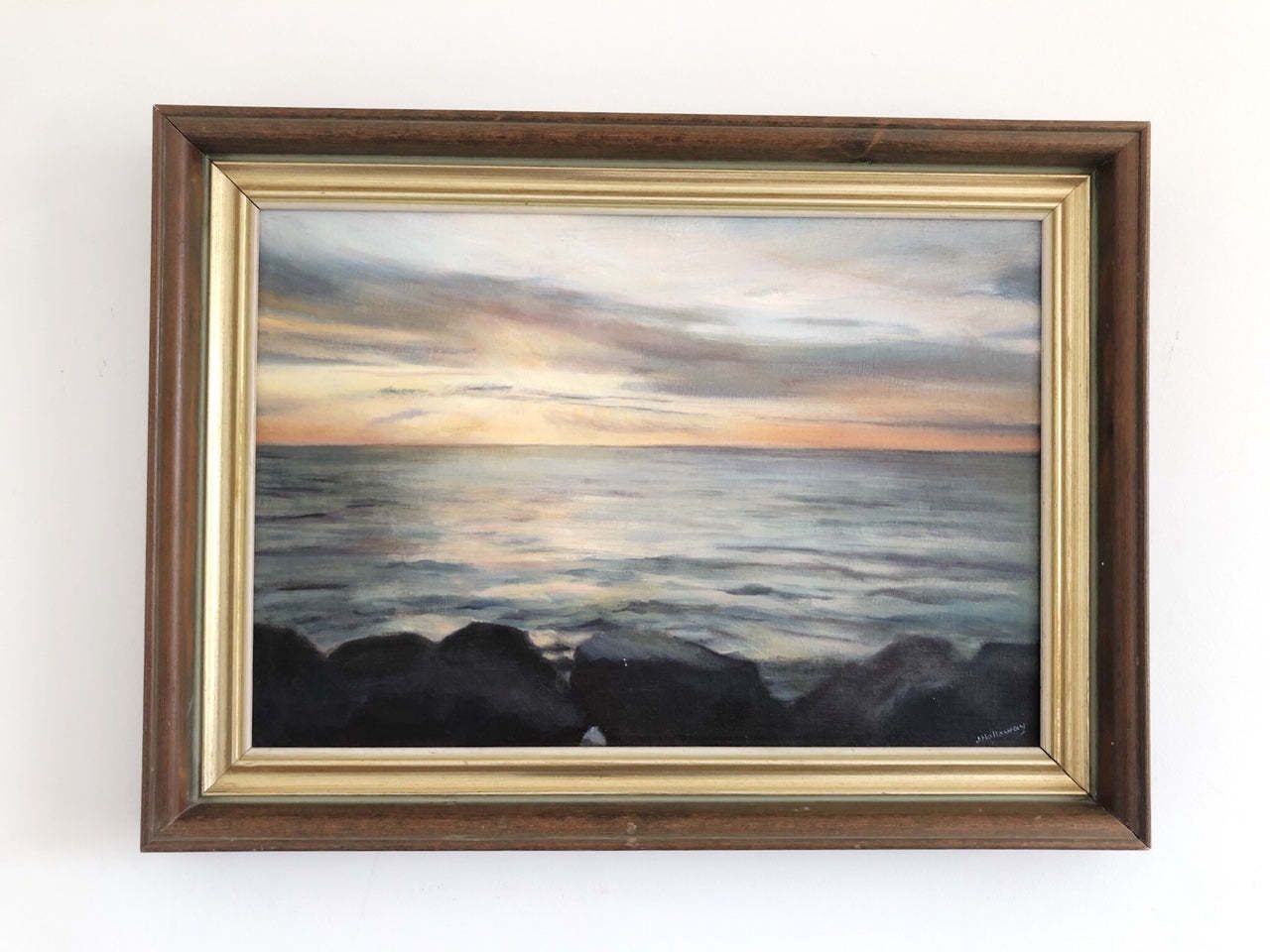 Oil On Canvas, Canadian Lake Scene, J Holloway/August 1988