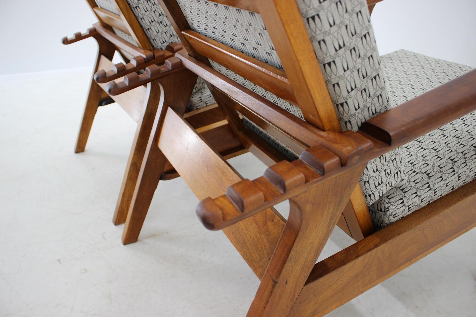 5851.0 1930s Pair Of Antonin Heythum Very Rare Armchairs And Stools, Czechoslovakia photo