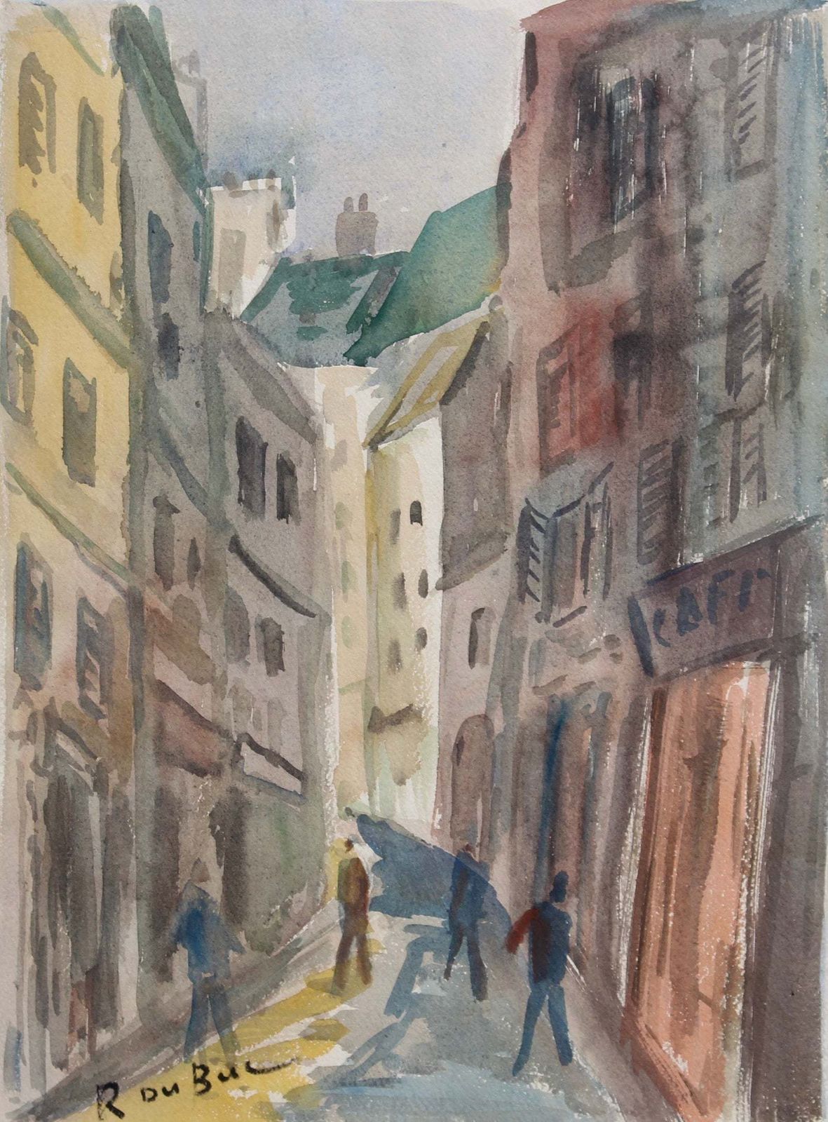 Parisian Street Scene' By Roland Dubuc (Circa 1970s) photo furniture