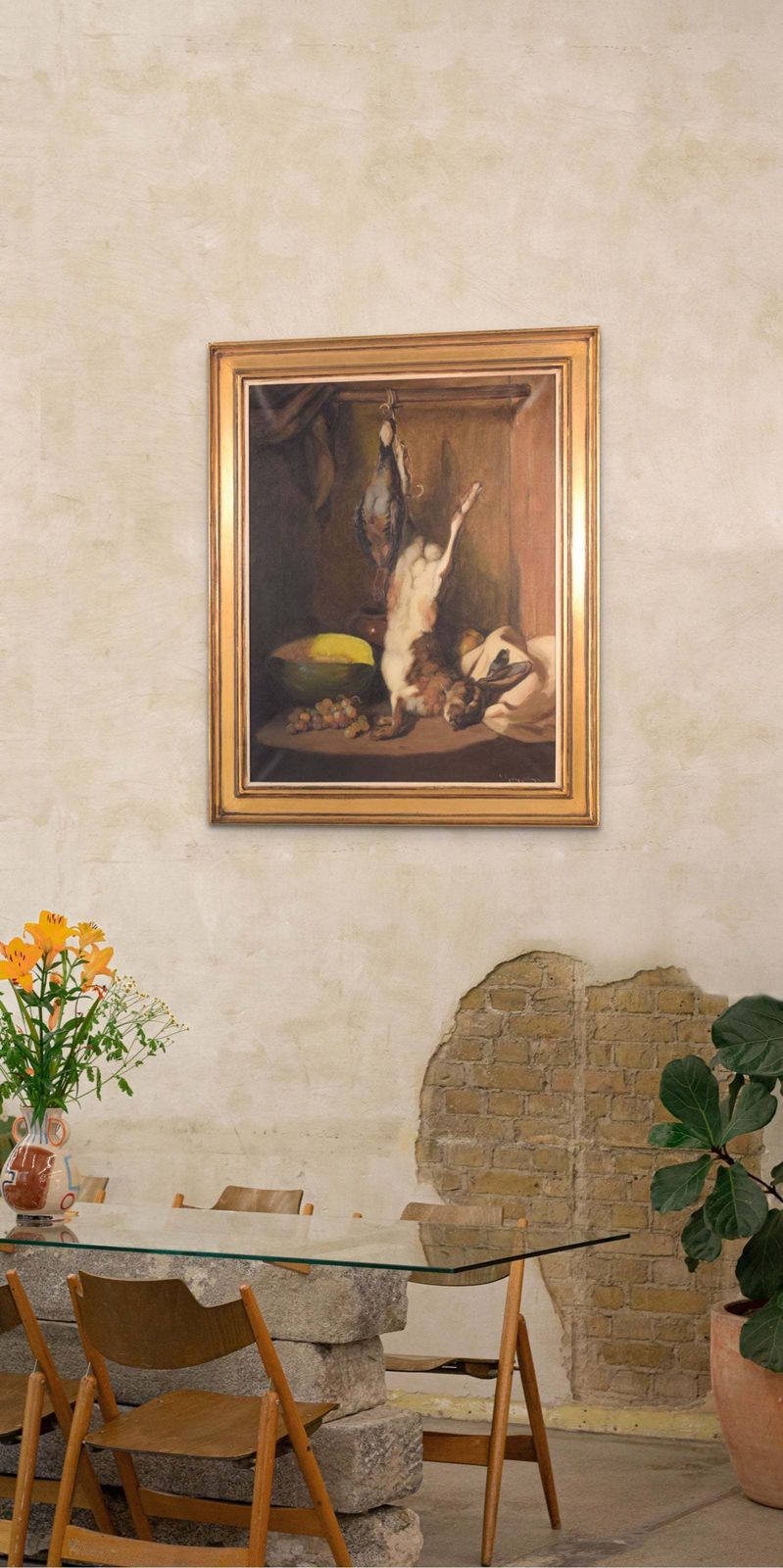 Kunst 'Still Life With Hare And Melon' – Olieverf Op Doek photo