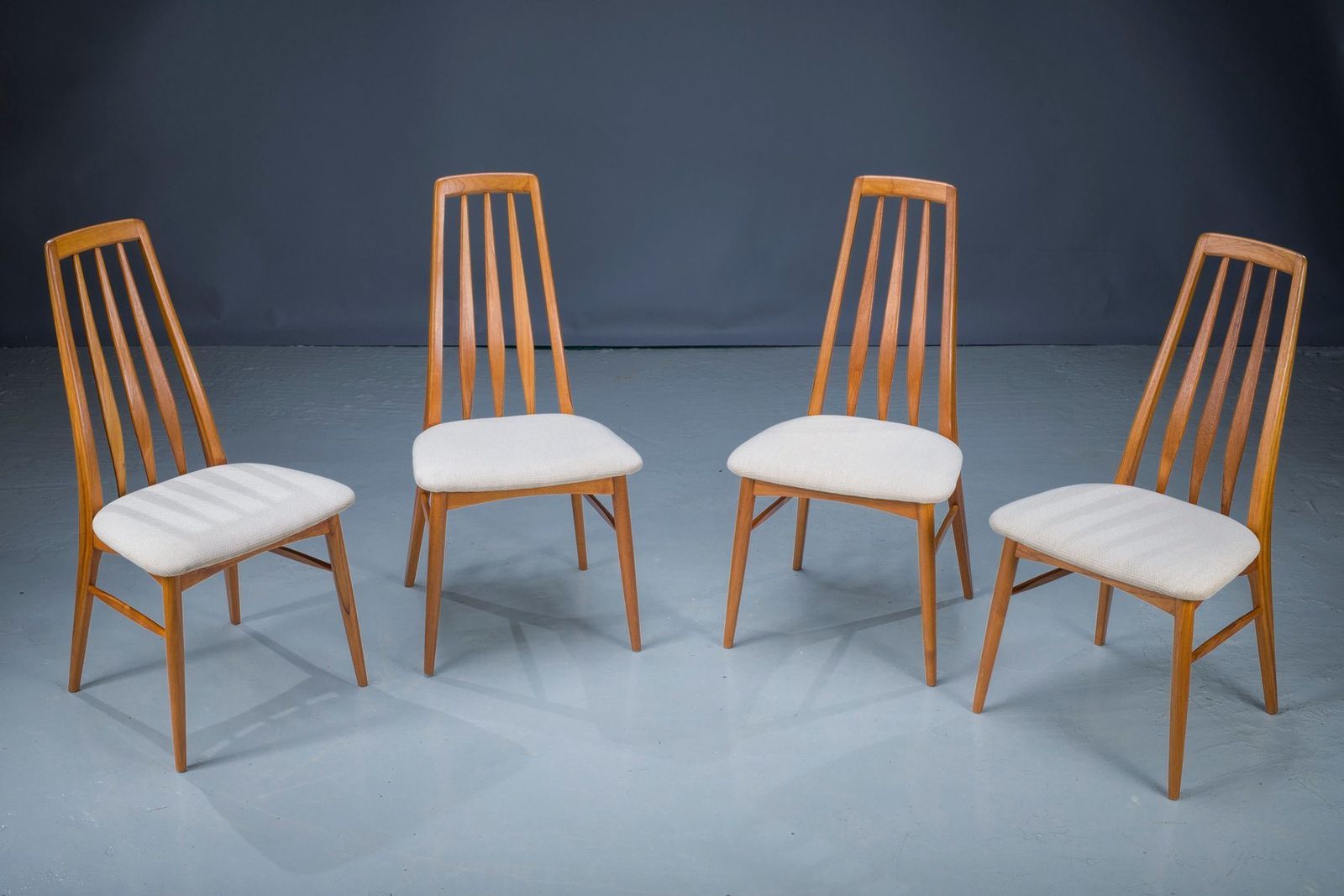Mid Century Eva Dining Chairs By Niels Koeefoed For Koefoed Hornslet, 1960s, Set Of 4 photo for sale