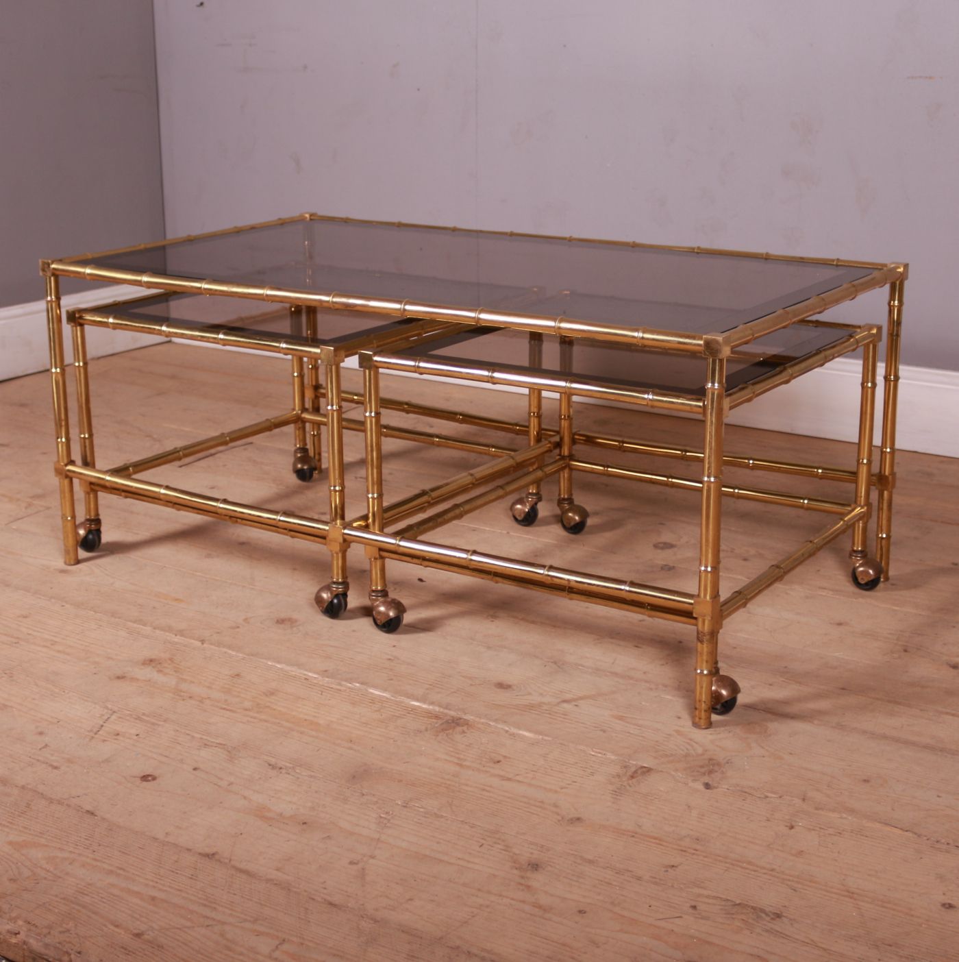 Italian Brass And Glass Tables