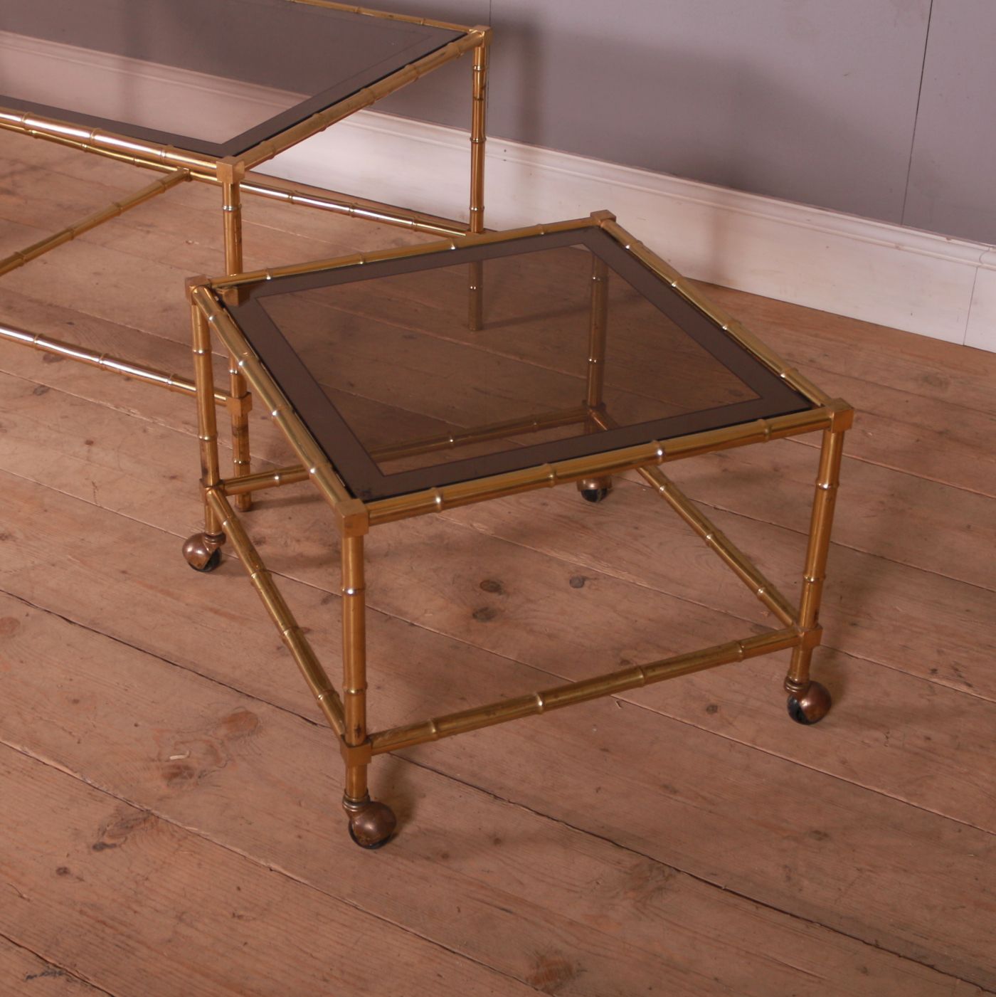 Italian Brass And Glass Tables photo for sale