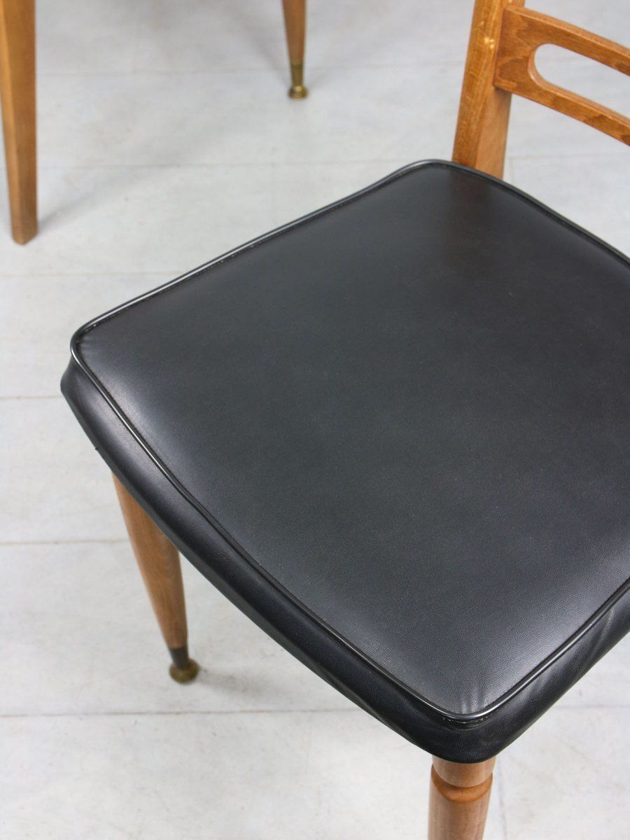 Vintage Wooden & Brass Scandinavian Dining Chairs, Set Of 2 photo 1230.0
