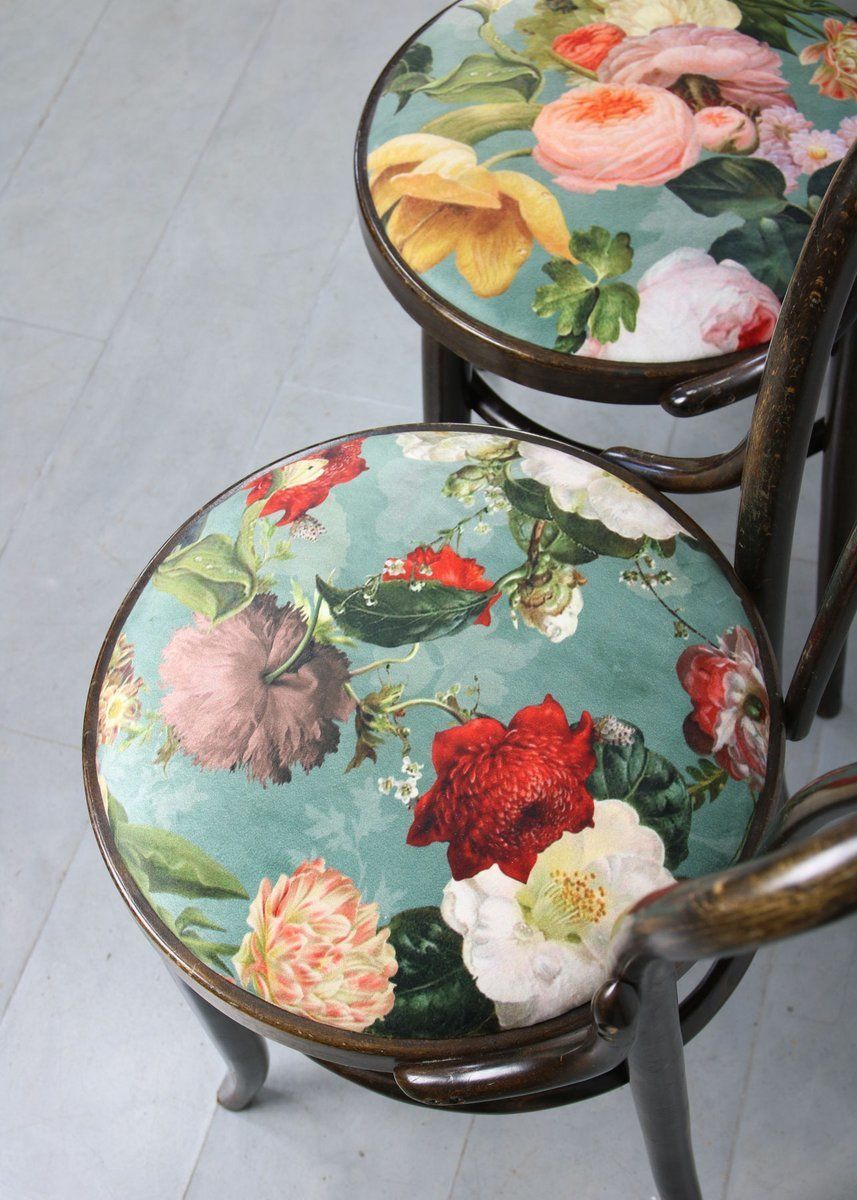Vintage Velvet No. 18 Dining Chairs By Michael Thonet, Set Of 4 photo Furniture