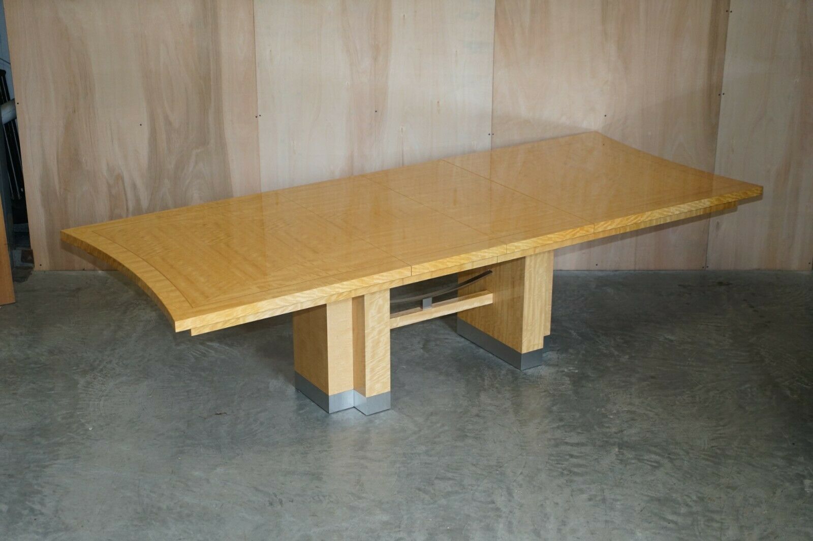 photo furniture Giorgio Collection Huge Extending Burr Satinwood Dining Table Suite