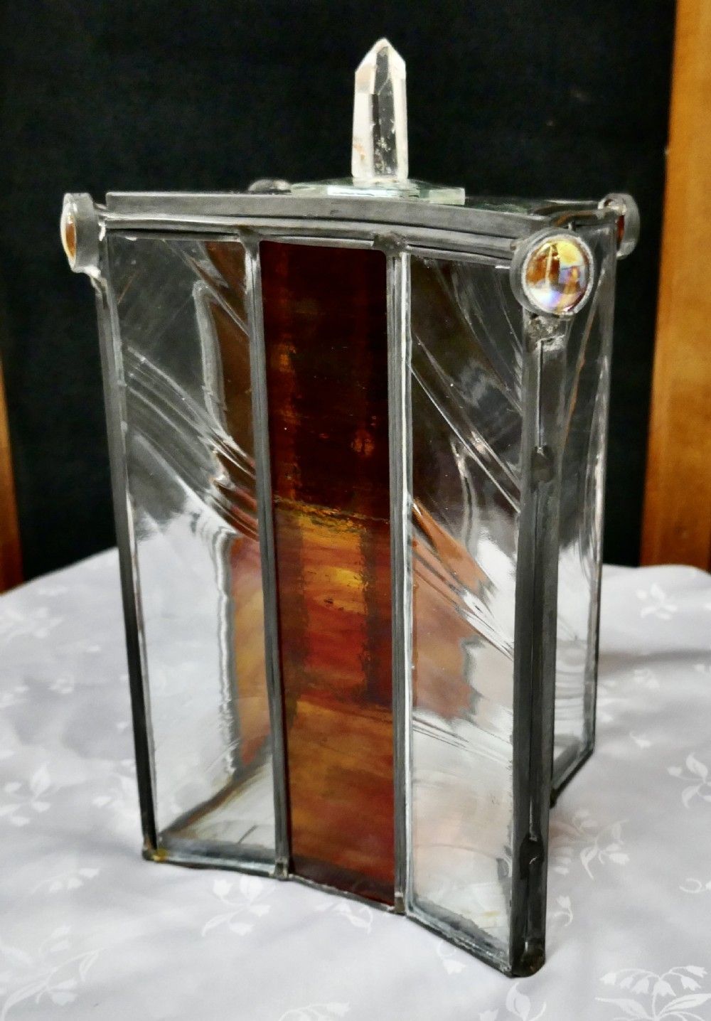 French Arts And Crafts Leaded Glass Trinket Casket photo for sale