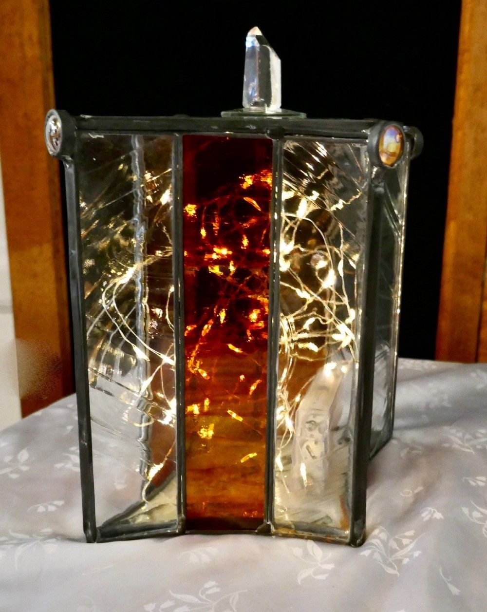 French Arts And Crafts Leaded Glass Trinket Casket photo vinterior