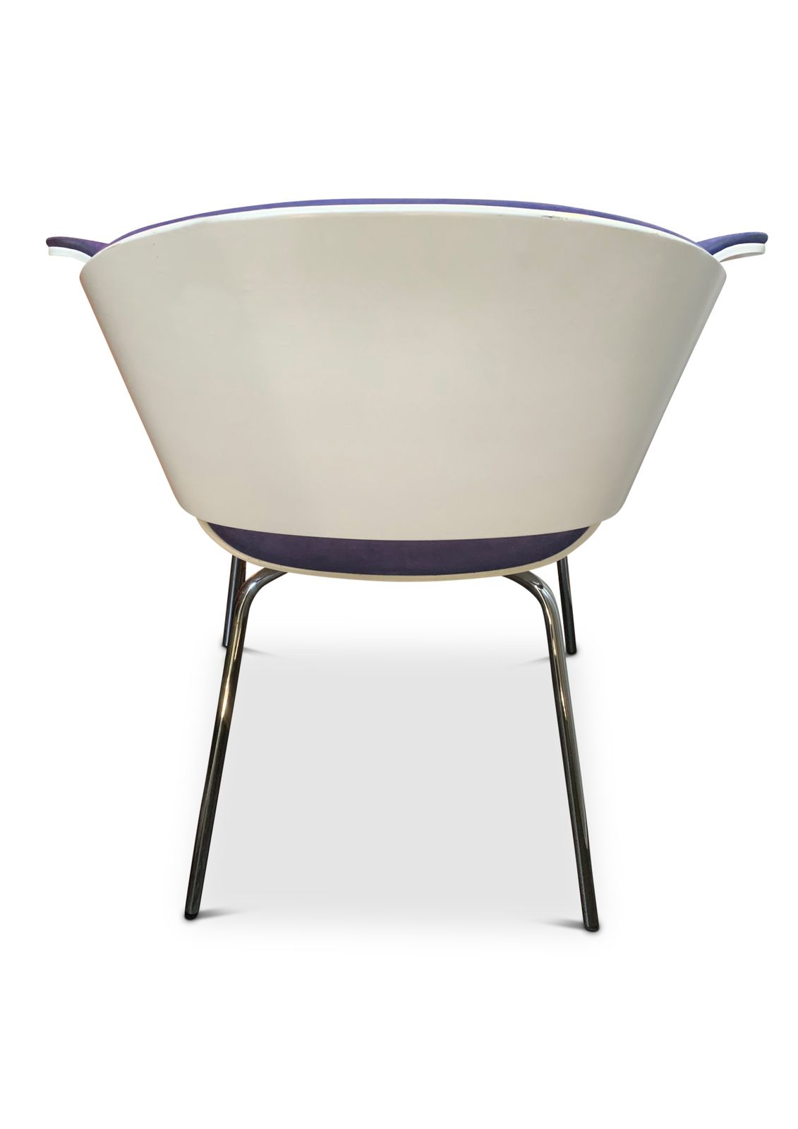 Mid Century Design Rondo Laminated & Purple Upholstered Chrome Armchair Designed By Johannes Scherr, Kai Stania, Christian Horner For Bene Ol photo 510.0