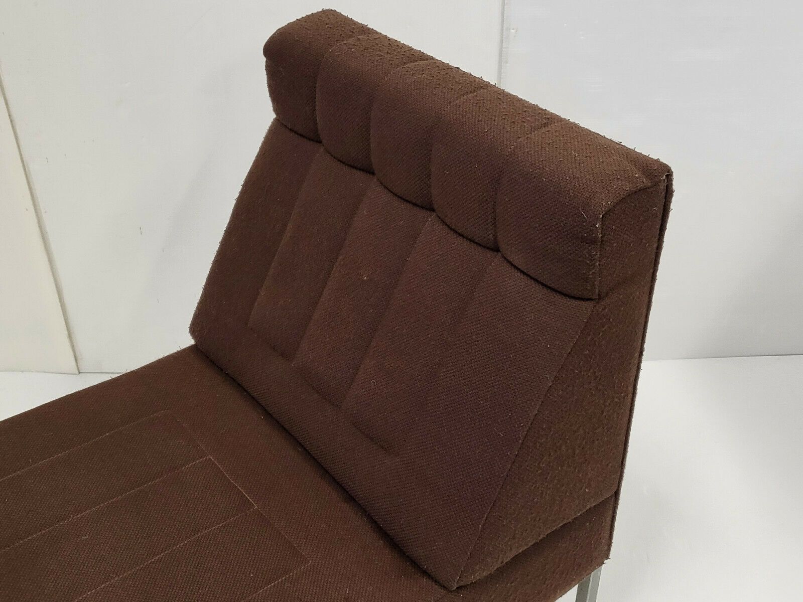 Vintage Chair Armchair 1960 In Wool & Steel 60s 1960s 60s photo 312.0
