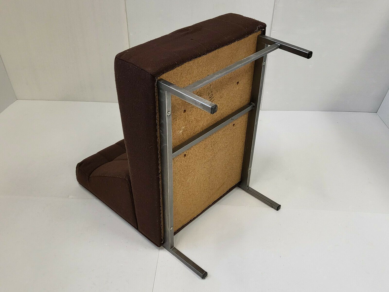 Vintage Chair Armchair 1960 In Wool & Steel 60s 1960s 60s photo buy