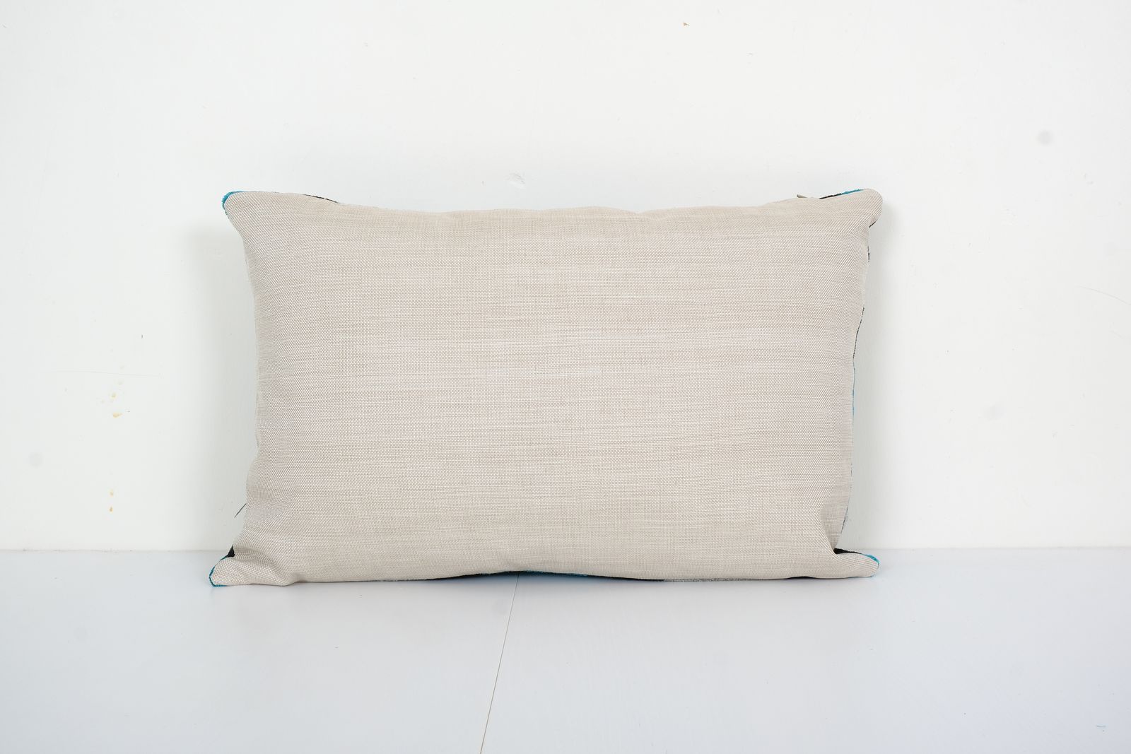 16" X 24" Ikat Pillow, Turquoise Blue Silk Velvet Pillow Cover, Beige Ikat Pillow Geometric Ikat Velvet Pillow Cover photo furniture