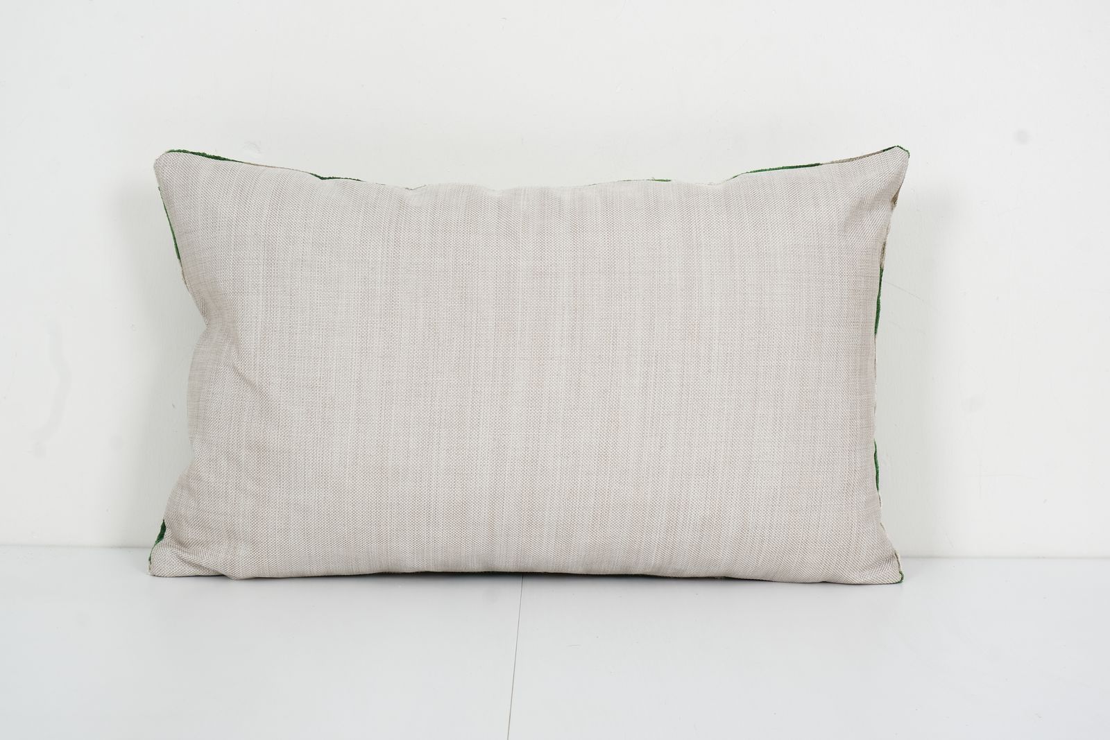 Silk Green Ikat Velvet Pillow, Silk Lumbar Cushion Cover, Polka Dot Design Velvet , Boho Chic Pillow Cover 14" X 24" photo Textiles