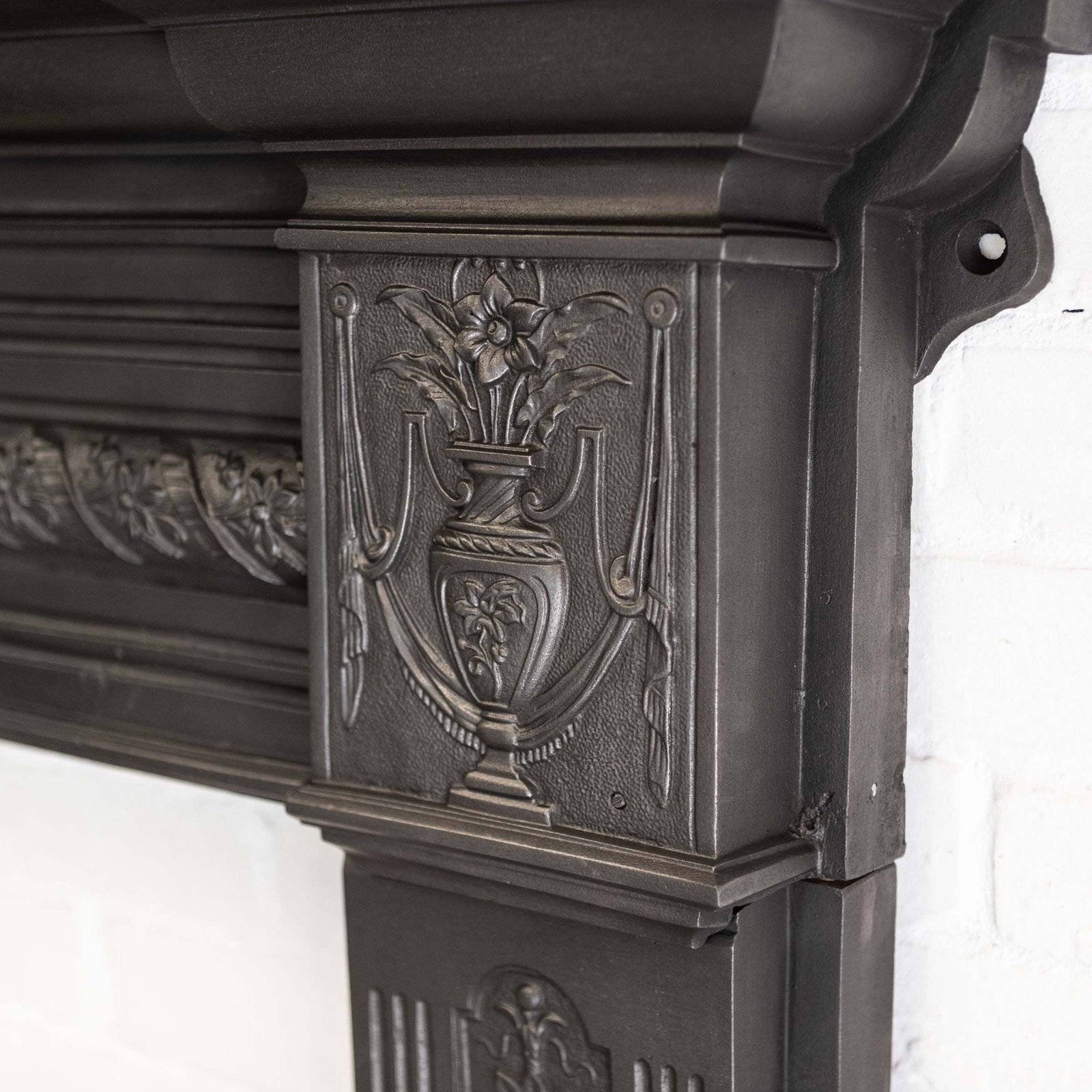 photo for sale Rare Antique Victorian Cast Iron Fireplace Surround