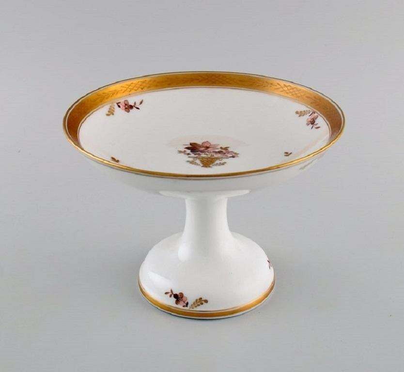Royal Copenhagen Golden Basket Compote In Porcelain With Flowers photo furniture
