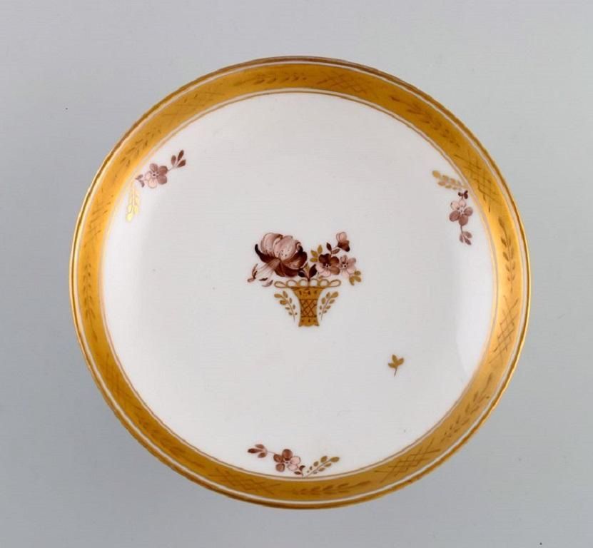 Three Royal Copenhagen Golden Basket Dishes In Porcelain With Flowers photo 314.0