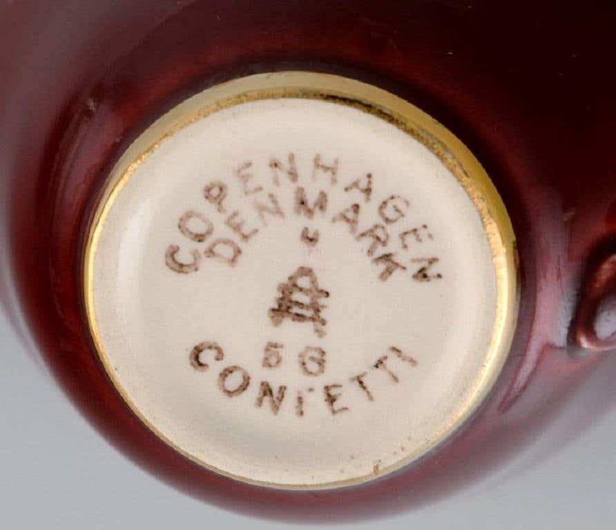 Four Royal Copenhagen / Aluminia Confetti Mocha Cups With Saucers photo vinterior