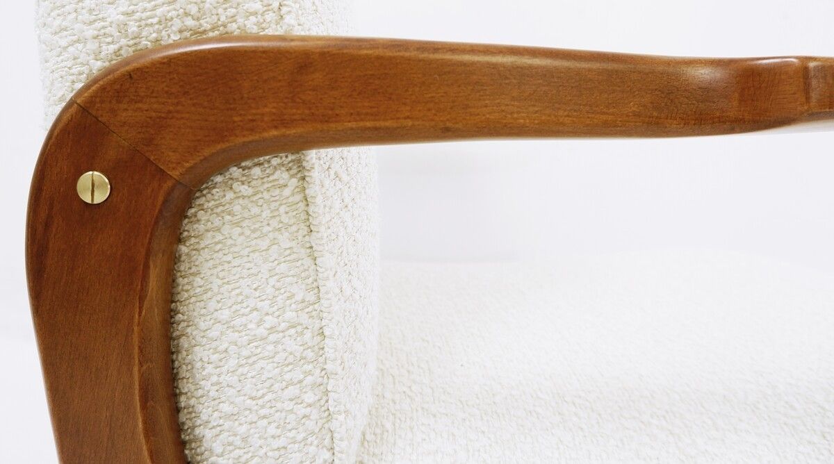 Pair Of Armchairs In White Bouclette photo buy