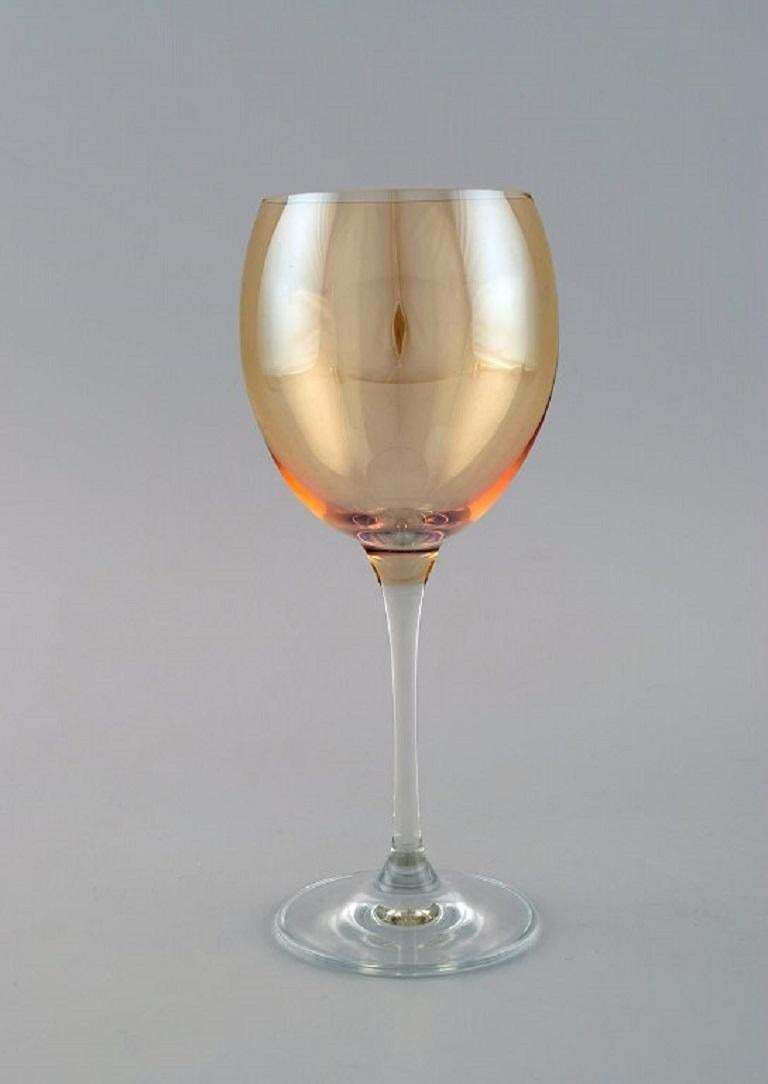 Scandinavian Glass Artist, Five Large Red Wine Glasses In Art Glass 1980s photo furniture