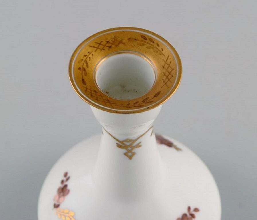 Two Royal Copenhagen Golden Basket Candlesticks In Porcelain With Flowers photo Home Decor