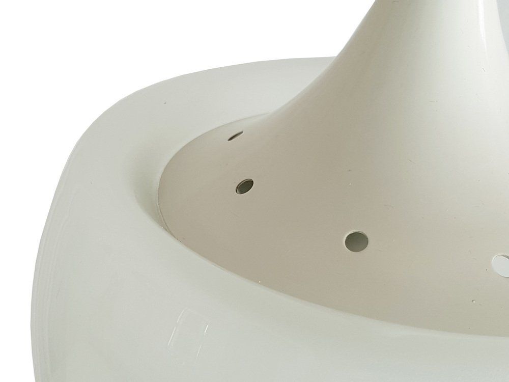 photo furniture Mushroom Shaped White Metal And Sandblasted Glass Pendant Lamp By Martinelli Luce, 1960s