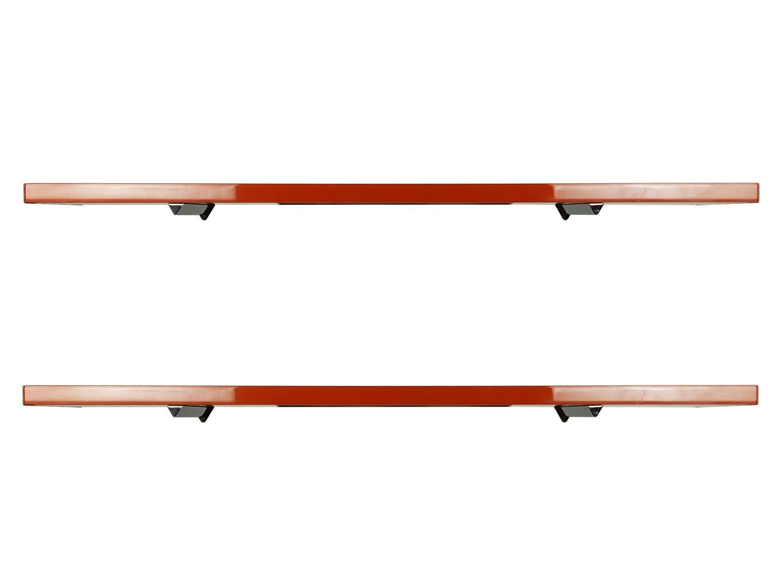 Red Brick Plastic & Chrome Plated Metal Shelves From Elco, Set Of 2