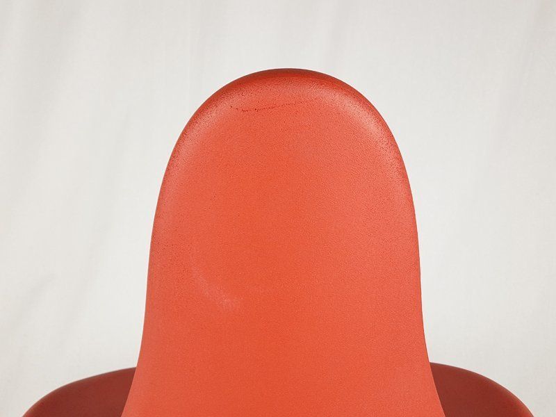 Italian Chrome Plated Metal Base And Red Polyurethane Seating Chairs 1990s Set Of 5 photo buy