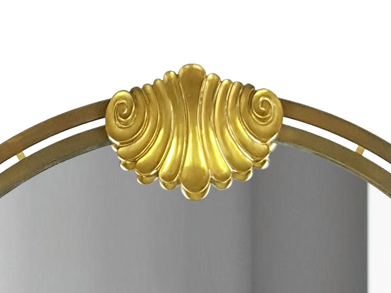Large Italian Brass & Mirrored Glass Wall Mirror, 1970s photo for sale