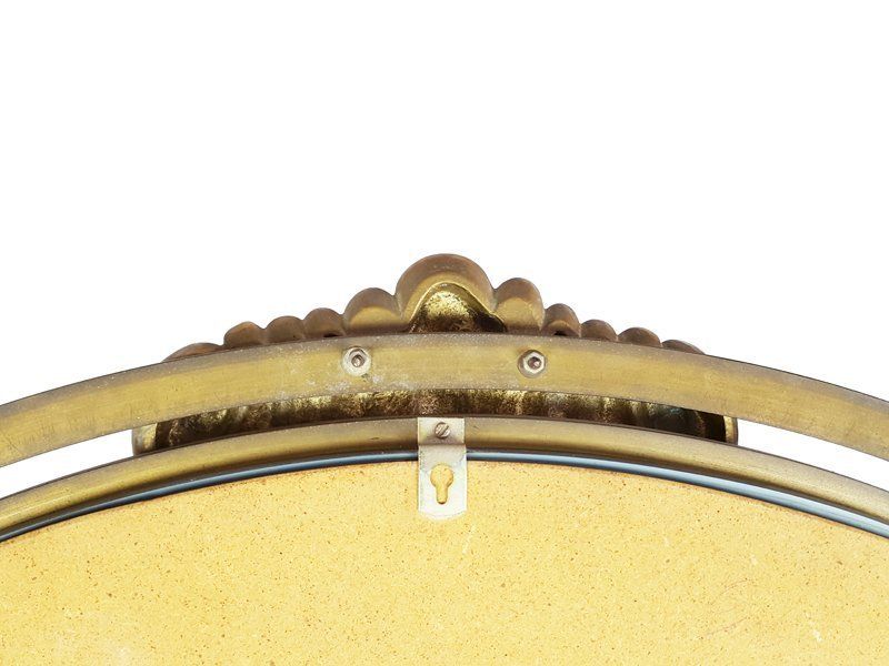 photo furniture Large Italian Brass & Mirrored Glass Wall Mirror, 1970s