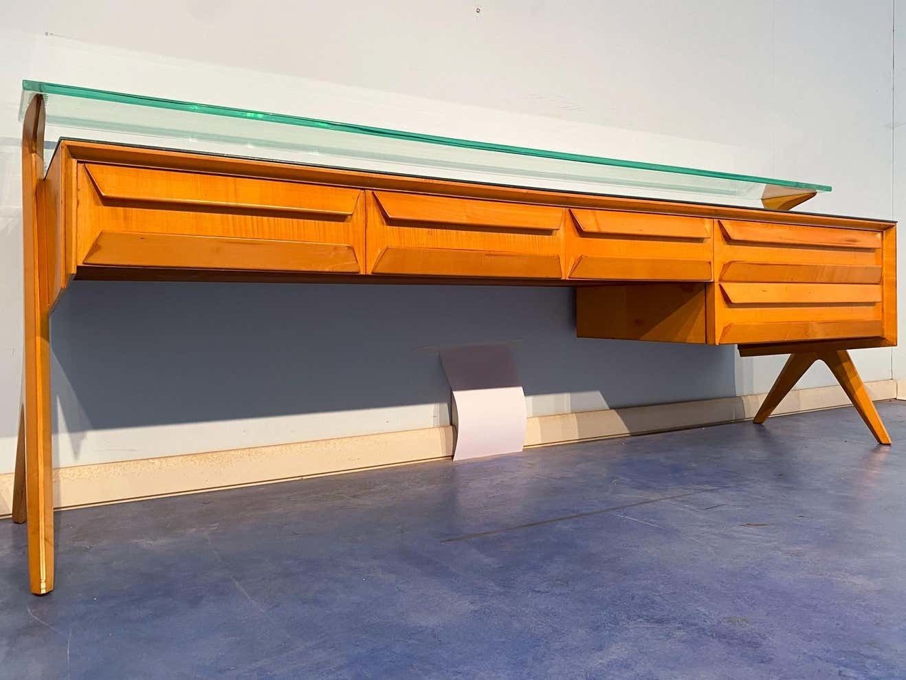 Italian Mid Century Sideboard Or Vanity Dresser By Vittorio Dassi 1950s photo for sale