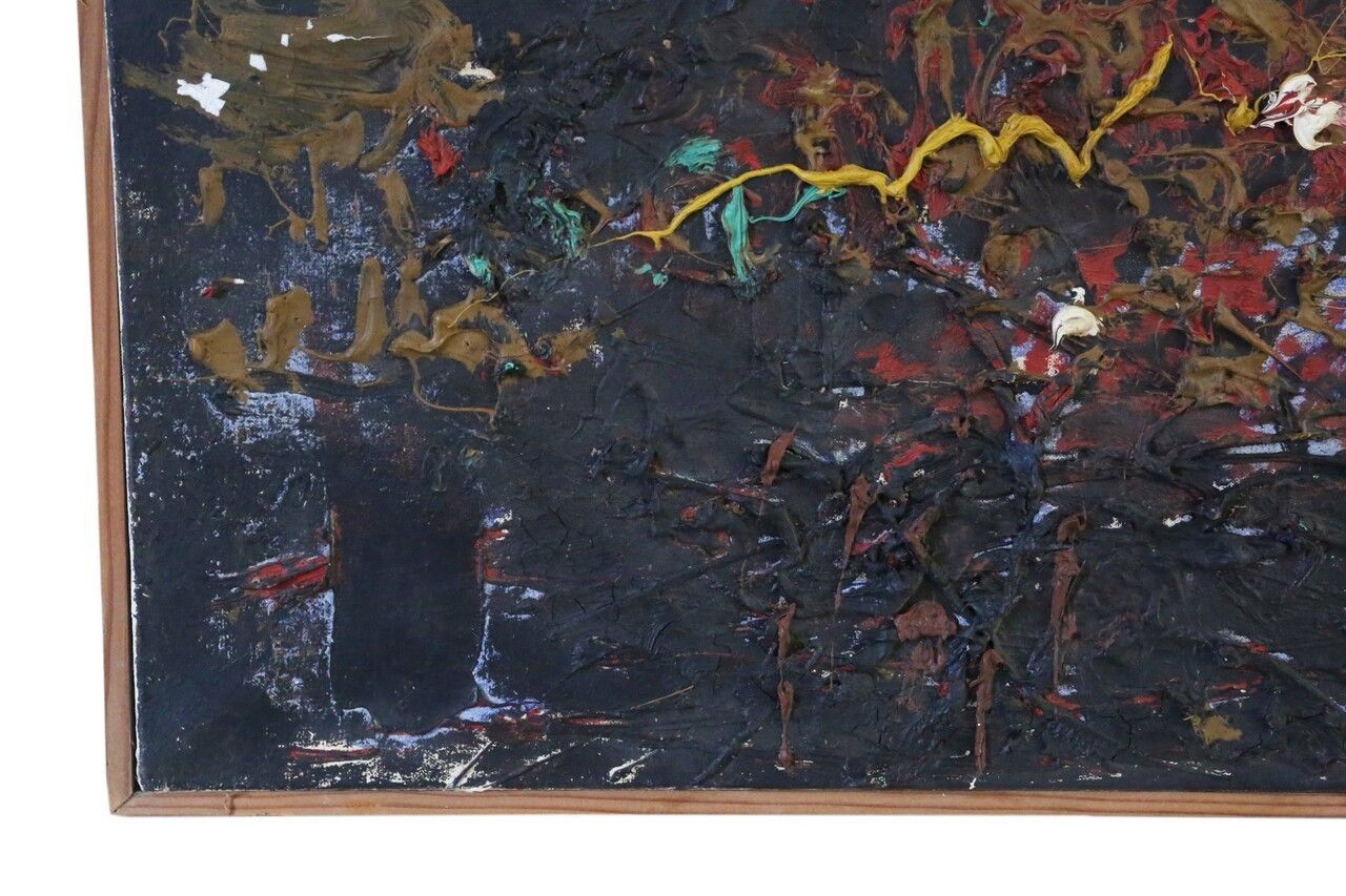 Large Relief Painting Artwork Circle Manner Of Leon Kossoff photo 1195.0