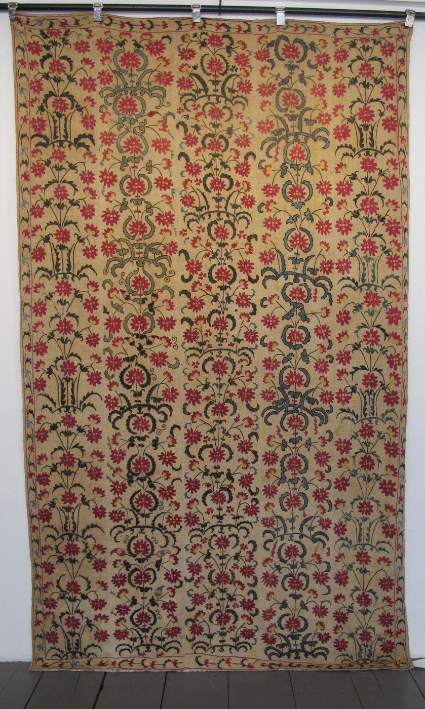 Silk Embroidered Suzani, Circa 1870, 2.70m X 1.60m (8'11" X 5'3")
