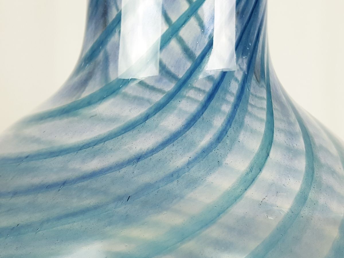 Blue & Clear Murano Glass Vase From Barovier & Toso photo vinterior