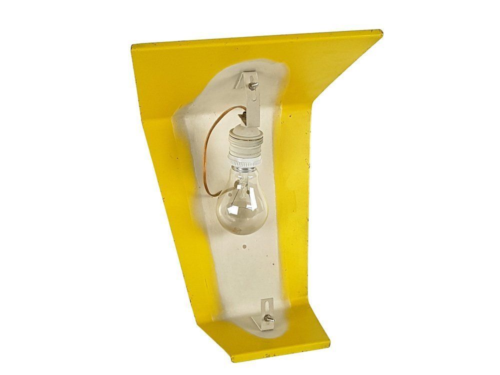 Mid Century Italian Yellow Metal And Opaline Glass Sconce photo Lighting