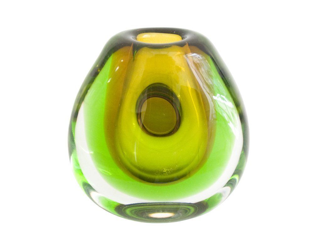 Submerged Glass Vase By Vladimir Mika For Moser, 1960s