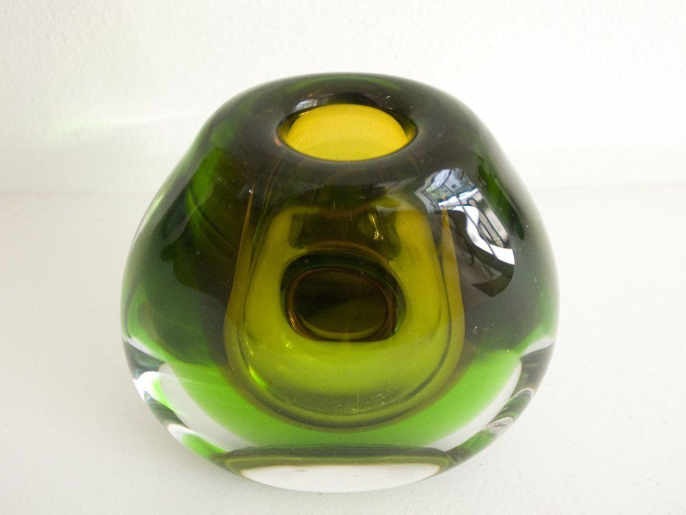 Submerged Glass Vase By Vladimir Mika For Moser, 1960s photo for sale