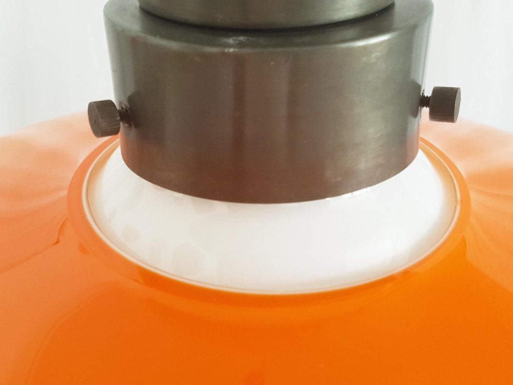 Orange Murano Glass Pendant Lamp By Alessandro Pianon For Vistosi, 1960s photo Lighting